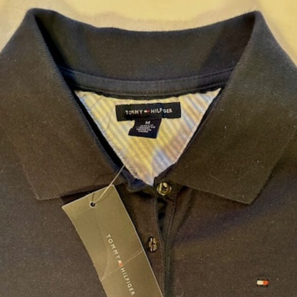 Tommy Hilfiger Slim Fit Classic Navy Polo - Size M - NWT - Picture 3 of 9